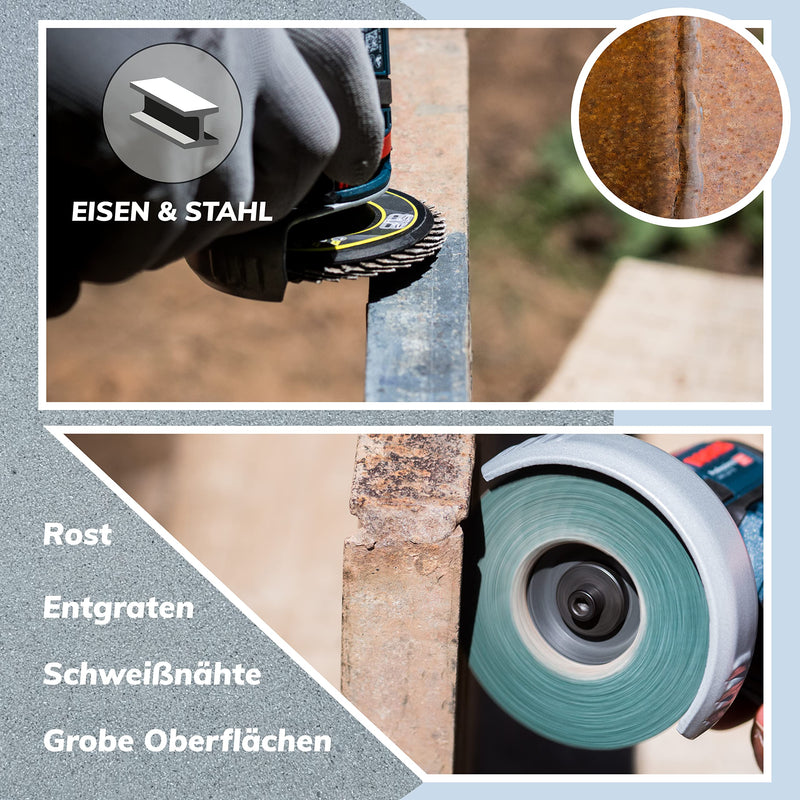 Serrated lock washer 76mm x10 | Set of 6 | ZIRCONIUM grain size 40 80 120 | ø76mm angle grinder accessories | Flex discs 76mm for wood steel lacquer | mini flex discs | Flex grinding discs 76mm 6