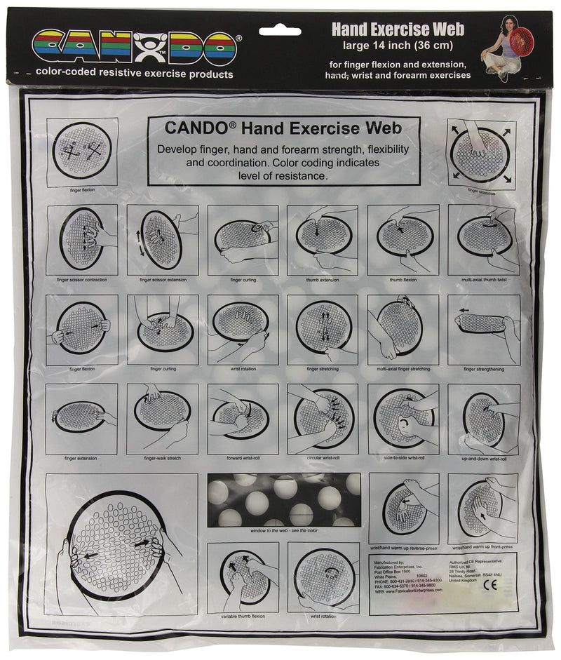 Cando - 10-0875 Web Hand Therapy Device, Latex-Free, 14" Diameter, Black: X-Heavy