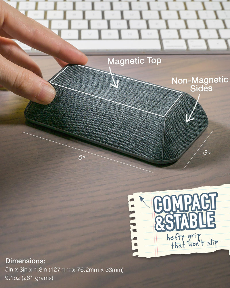 Smartish Magnetic Cord Holder - Bigger Cable Wrangler Organizer with Magnet Clips for Charger Management on Desktop, Nightstand, or Side Table - Holds 6 Cables - No. 2 Pencil Gray