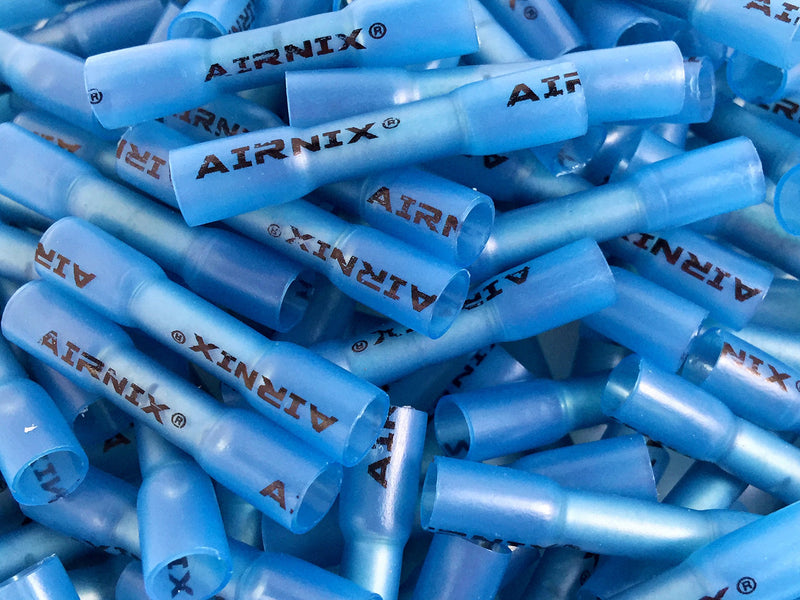 Heat Shrink Insulated Butt Connectors Butt Splice Terminals, Heat Shrinkable, Water and Vibration Proof, Corrosion Free, Gauge 16-14 AWG 300 Piece Blue