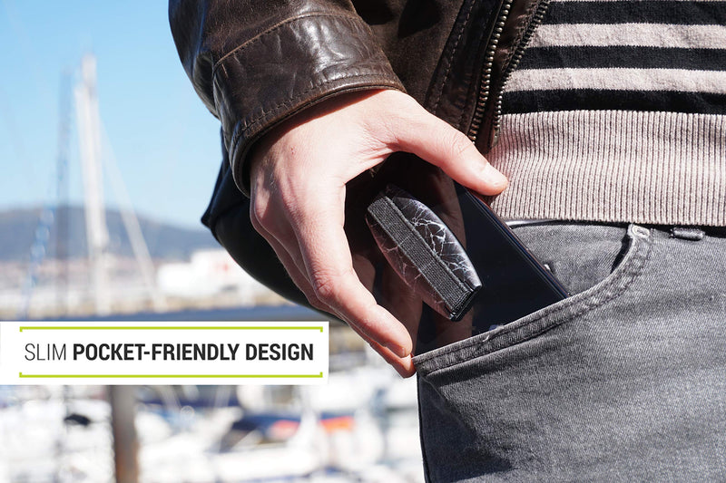 Gear Beast Universal Cell Phone Grip - Ultra Slim Elastic Finger Holder & Phone Stand Gray Marble