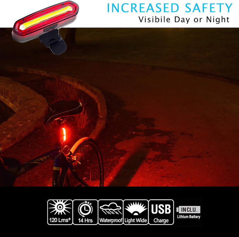 NP NIGHT PROVISION DUO-120 Red/White Strobe Back Rear Bike Light USB Rechargeable COB LED Lights PSR-120 Police Patrol Red/Blue Strobe Safety Warning Firefighter Police DUO-120: RED & WHITE LED (RED CASE)