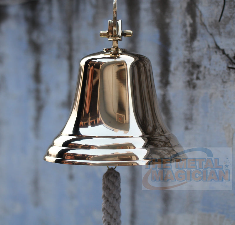 The Metal Magician 4" Solid Brass Ship/Last Orders/Pub/Door/School/Dinner/Reception Wall Mountable Bell
