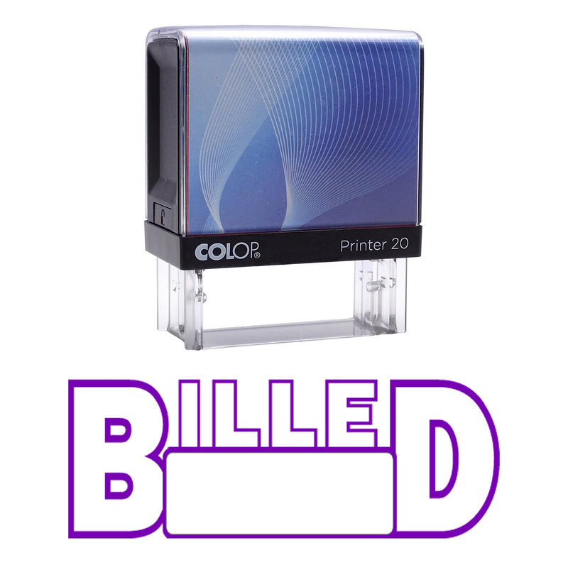 Billed Self Inking Rubber Stamp Custom Colop Office Stationary P20 Mini Stamper Violet Ink