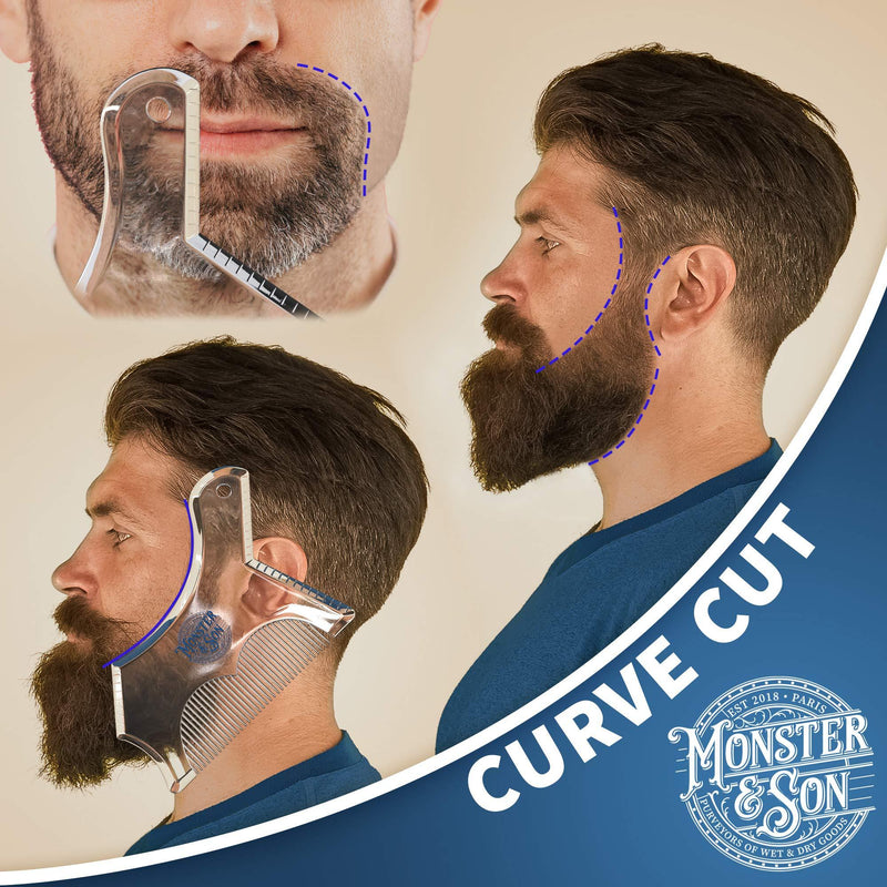 Monster&Son Beard Shaping Tool - Classic Oversized Design (Clear) Clear