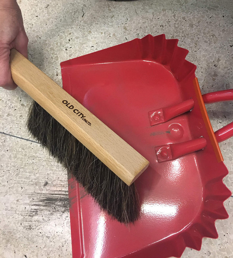 Dustpan,Bench Woodworking Brush-Brushes are Used for Counter, Gardening, Furniture, Drafting, Patio, Fireplace Cleaning, Large 13 Inches Shop Brush,USA, Horsehair and Catalpa Wood, Leather Tie