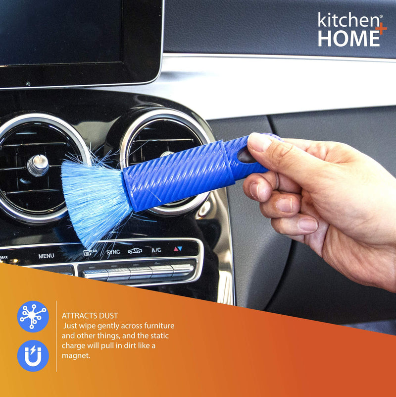 Kitchen + Home Compact Static Duster - 6.5" Inch Travel Duster with Carry Case - Electrostatic Duster attracts dust Like a Magnet! 1