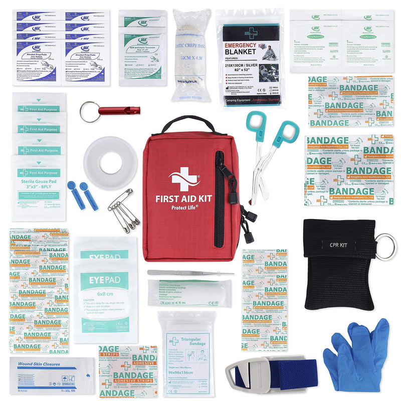 First Aid Kit - Lightweight First Aid Kit for Camping and Hiking, Travel Essentials, Road Trips - Emergency & Medical Supplies