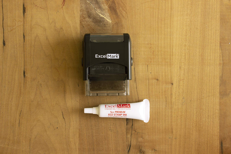 Entered Self Inking Rubber Stamp - Red Ink (42A1539WEB-R) (Stamp Plus 5cc Refill Ink)