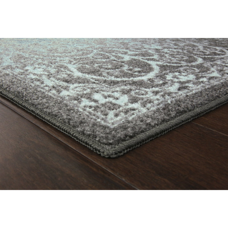 Maples Rugs Pelham Vintage Kitchen Rugs Non Skid Washable Accent Area Carpet [Made in USA], 1'8 x 2'10, Grey/Blue Blue/Grey