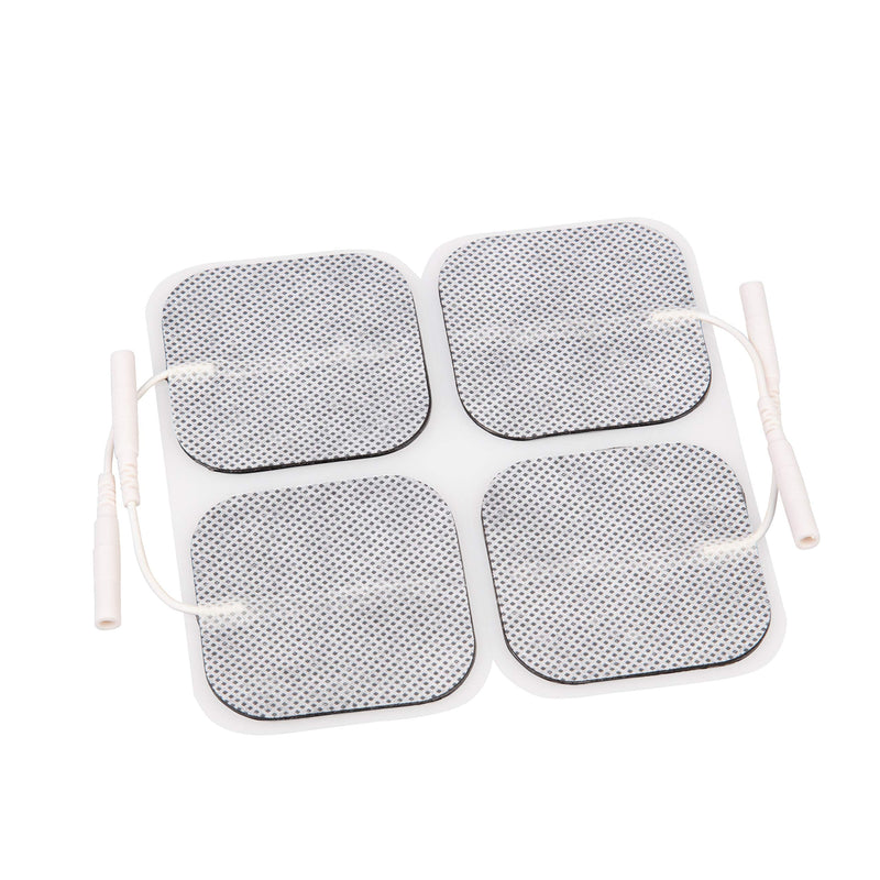 BodyMed TENS/EMS Unit 4 Electrode Pads 2"x2" Square, 10 Pack, Self-Adhesive, Reusable Electrodes - Fabric Back for Flexibility, Includes Gel
