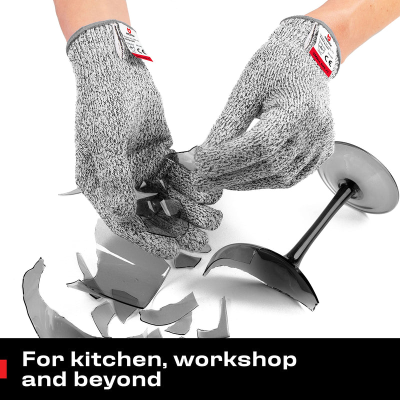 NoCry Cut Resistant Gloves - Ambidextrous, Food Grade, High Performance Level 5 Protection. Size Medium, Complimentary Ebook Included Original