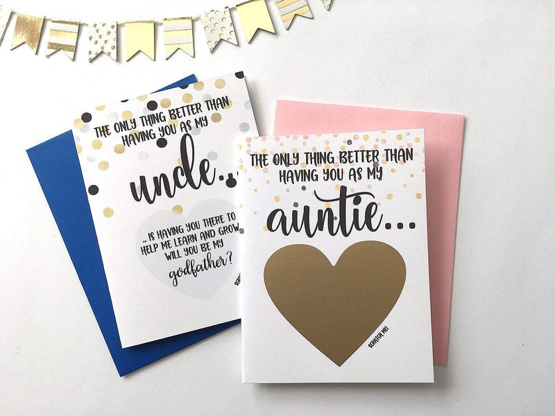 Will You Be My Godmother and Godfather Scratch Off Card Set of 2