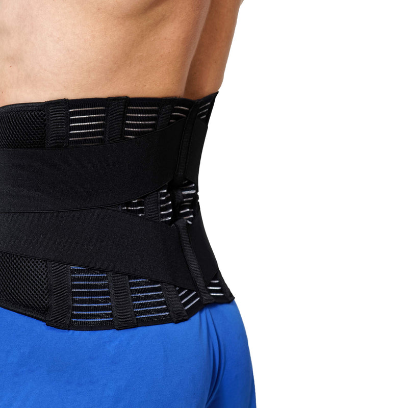 NeoTech Care Adjustable Compression Back Brace Lumbar Support Belt, Black, Size L Large (Pack of 1)