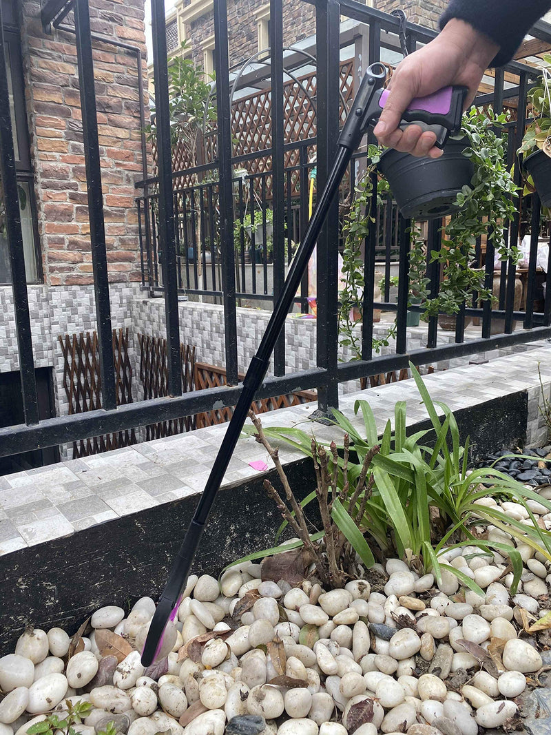 GrabRunner Reacher Grabber 32" Foldable Pickup Tool, Lightweight Aluminum Reaching Aid with Rotating Rubber Gripper, Long Arm Extender for Elderly, Litter Trash Picker, Garden Nabber （Purple）