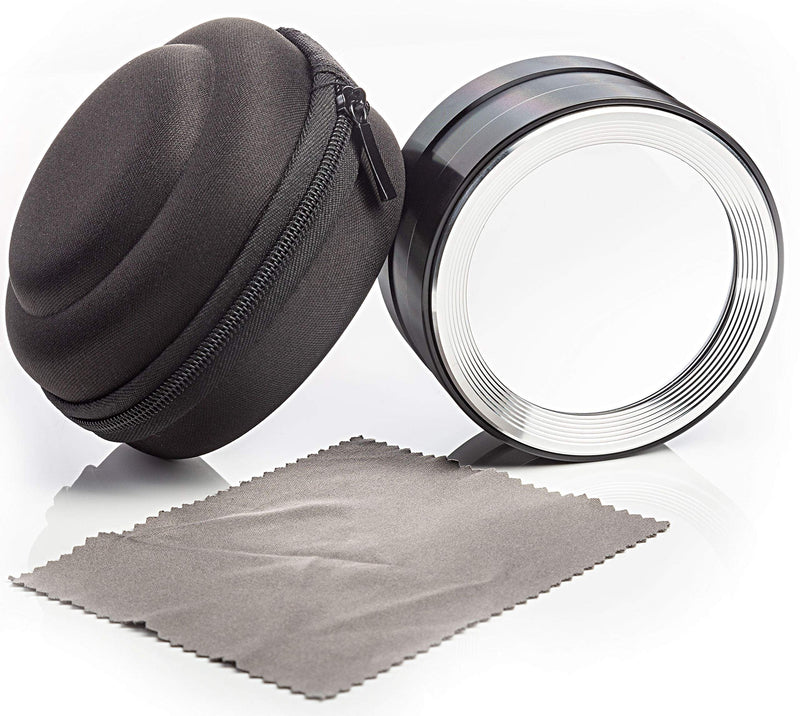 Lighted Desktop Magnifier Dome with Bright LED for Reading Books, fine Print, Studying maps, Projects, Coins, Acts as Desk Paperweight Magnifying Glass, Great for Seniors Black