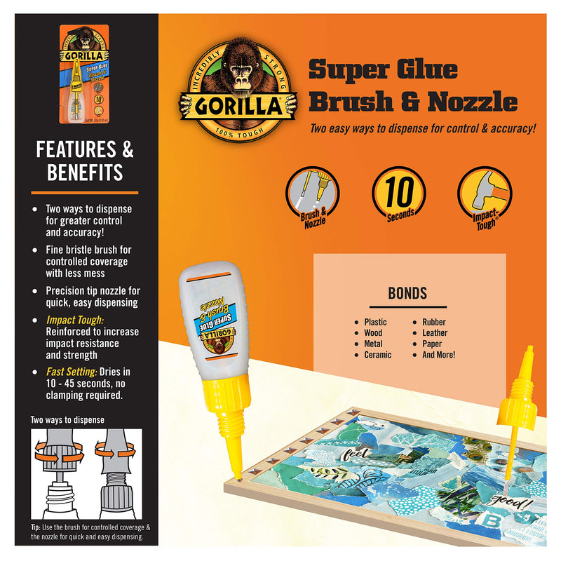 Gorilla 7500101 07221000673 Super Glue, 1-Pack, Clear 1 - Pack