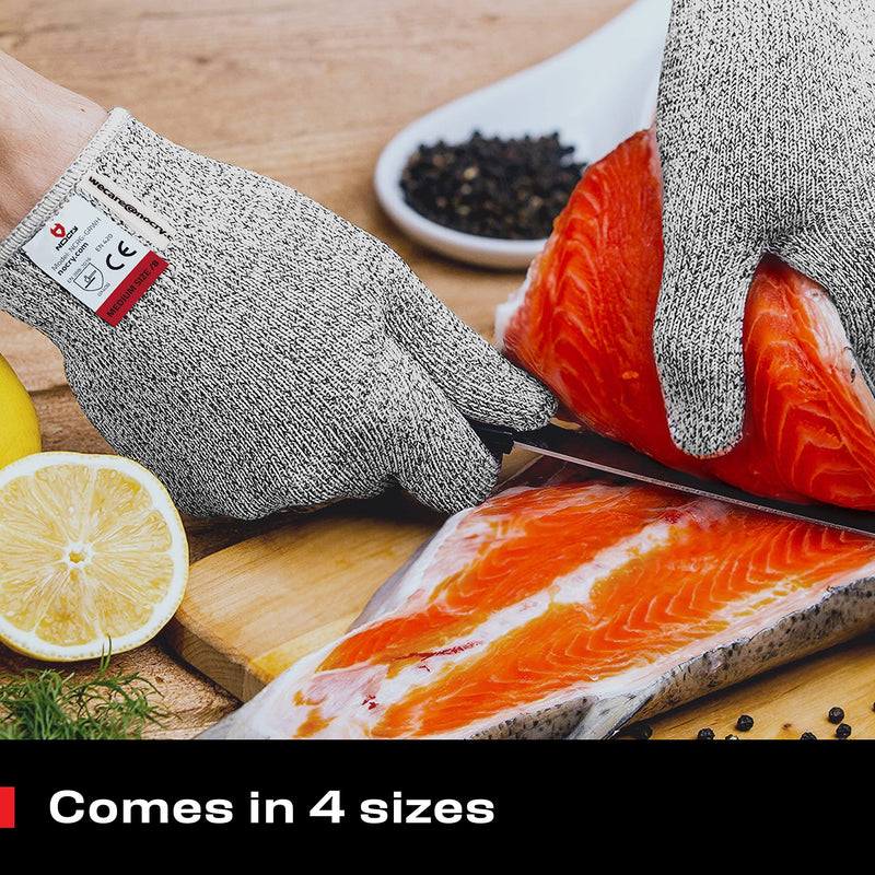 NoCry Cut Resistant Gloves - Ambidextrous, Food Grade, High Performance Level 5 Protection. Size Medium, Complimentary Ebook Included Original