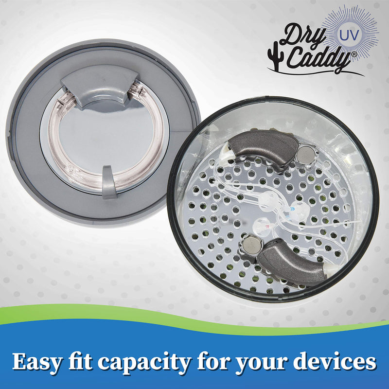 DryCaddy UV by Dry & Store | with Industry-Leading Desiccant to Keep Hearing Aids or Small Electronics Clean and Last Longer DryCaddy UV