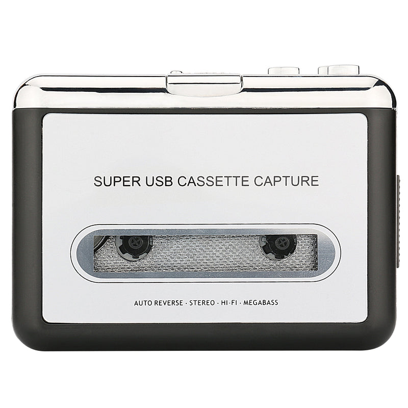 Reshow Cassette Player â€“ Portable Tape Player Captures MP3 Audio Music via USB â€“ Compatible with Laptops and Personal Computers â€“ Convert Walkman Tape Cassettes to iPod Format (Silver) Silver