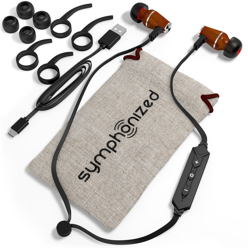 Symphonized XTC Wireless Earphones, Bluetooth Stereo in Ear Headphones, Active Earbuds with in-Line Mic and Volume Controls, for Gym, Sport, Travel (Black) Black