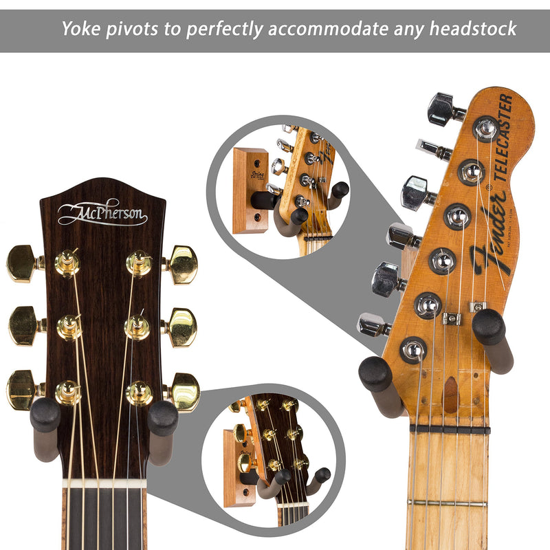 String Swing CC01K-C Hardwood Home & Studio Wall Mount Guitar Keeper - Cherry