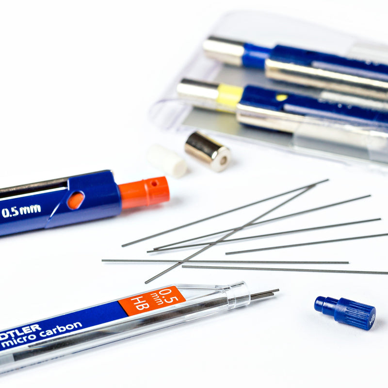 Staedtler Micro Mars Carbon Mechanical Pencil Lead, 0.5mm, HB, 60mm x 12 (250 05 HB)