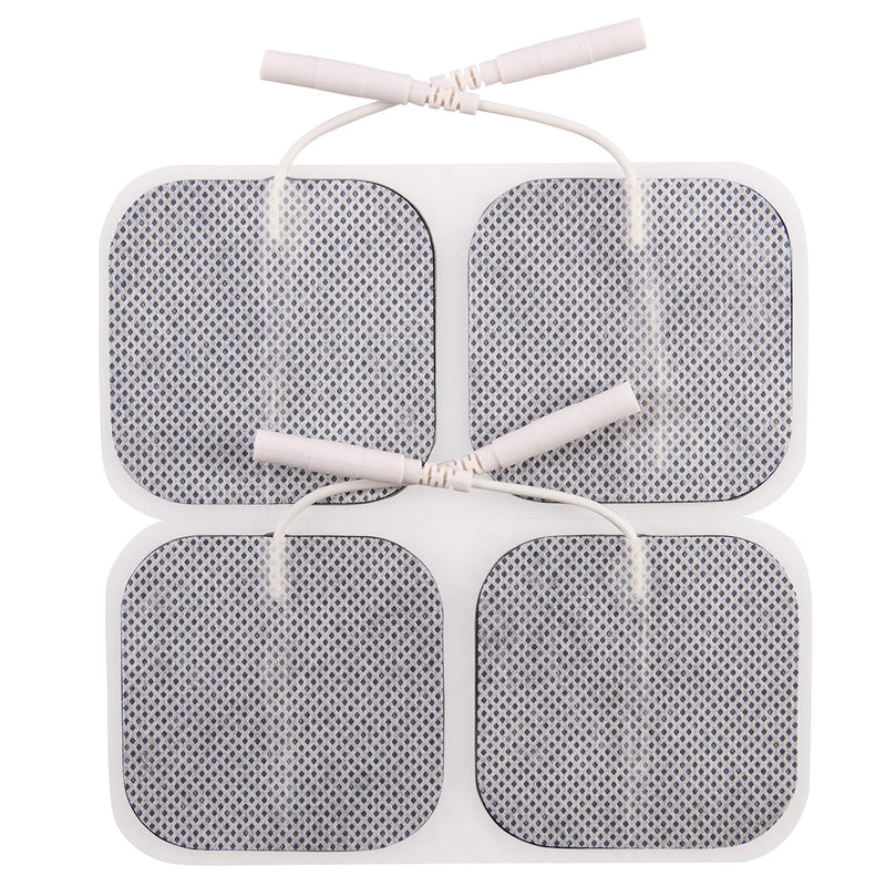 BodyMed TENS/EMS Unit 4 Electrode Pads 2"x2" Square, 10 Pack, Self-Adhesive, Reusable Electrodes - Fabric Back for Flexibility, Includes Gel
