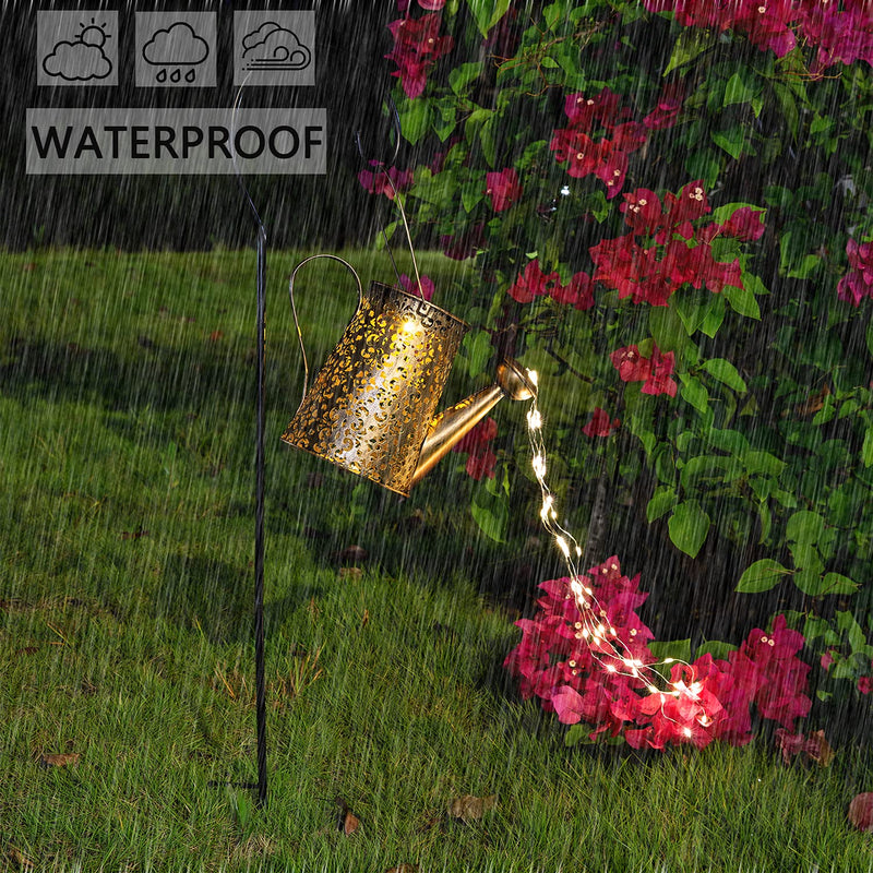 Solar Lights Outdoor Garden Decor, Large Hanging Lantern Waterproof Watering Can Landscape Lights Outside Decorations for Yard Clearance Front Porch Lawn Driveway Patio Backyard Pathway Gardening Gift