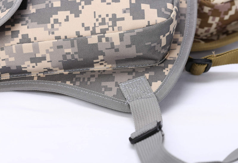 SEALINF Canvas Waist Bag Fanny Pack Racing Drop Leg Bag Motorcycle Outdoor Bag grey camouflage