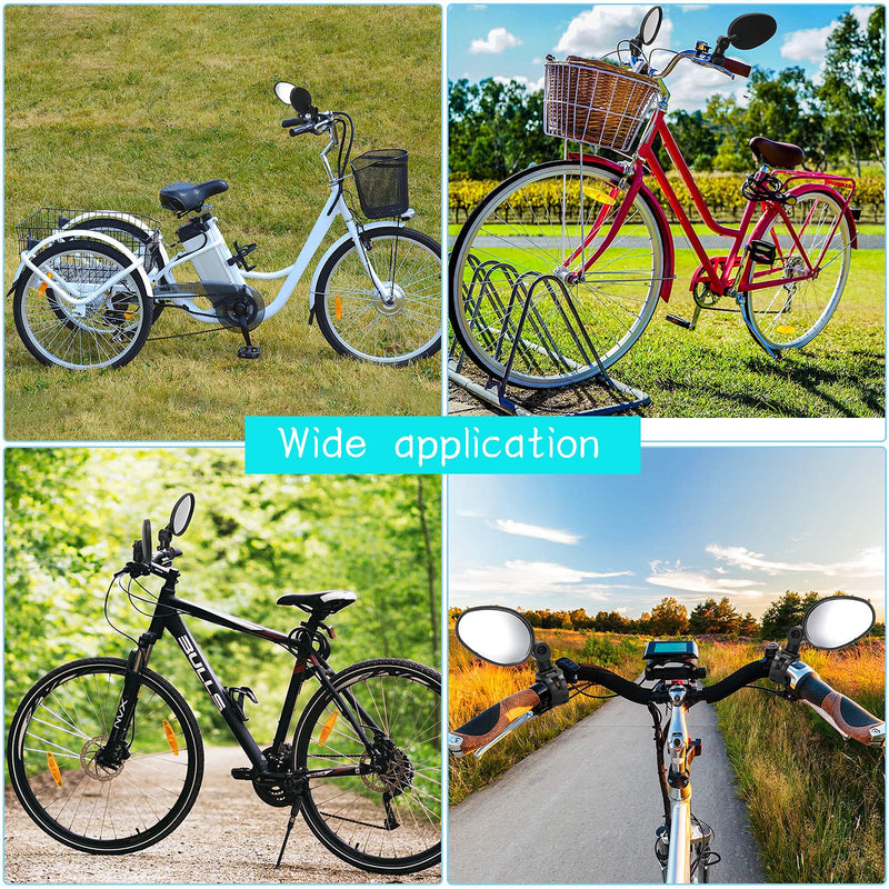 2 Pieces Bike Mirror 360 Degree Adjustable Rotatable Handlebar Mirror Wide Angle Bicycle Mirror Cycling Rear View Mirror Shockproof Acrylic Convex Mirror Safe Rearview Mirror for Mountain Road Bike 2