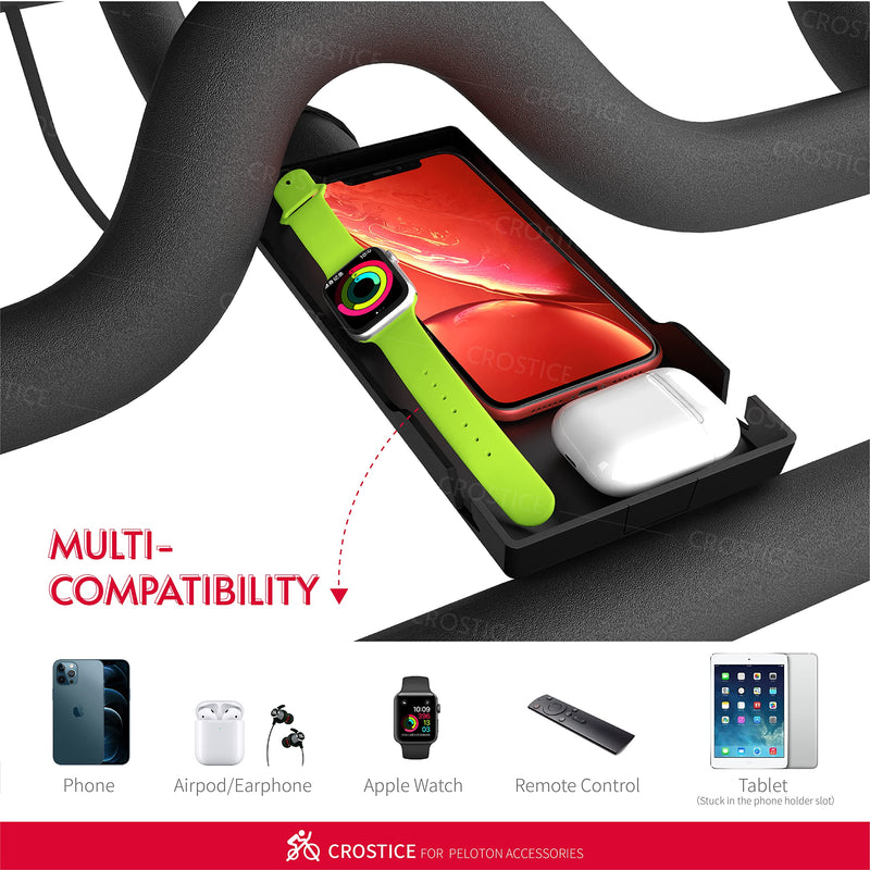 Crostice Phone Holder for Peloton(Original Design), Peloton Cell Phone Holder, Made for Peloton Rider, Peloton Phone Mount Tray, Stand for Tablet, Most Phone, Baby Monitor, Peloton Accessories