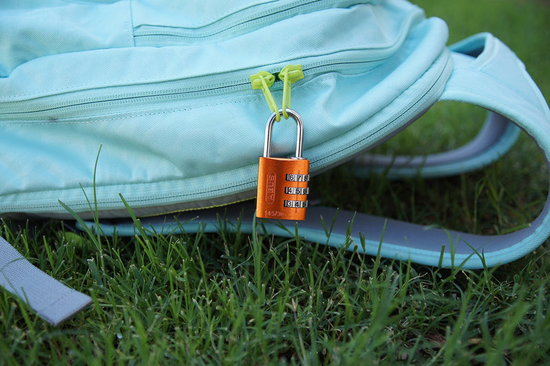 ABUS 145/30 C Aluminum Resettable Combination Padlock, 3 Dial, Orange 30 mm