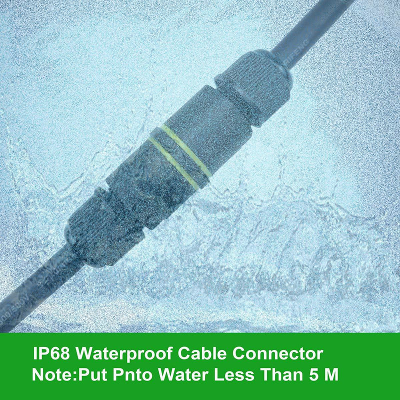 ATB FUTURE Waterproof IP68 Power Cable Junction Box Connector,Outdoor Junction Box,Ideal for 2 or 3 Pin Cables Ã˜4-8mm,Use for Outdoor Billboards,Tunnel Lights,Road Landscape Lights, Etc (4PACK,Black) M16 2 Way 3 Pole Ideal For Cable Diameter 4-8mm