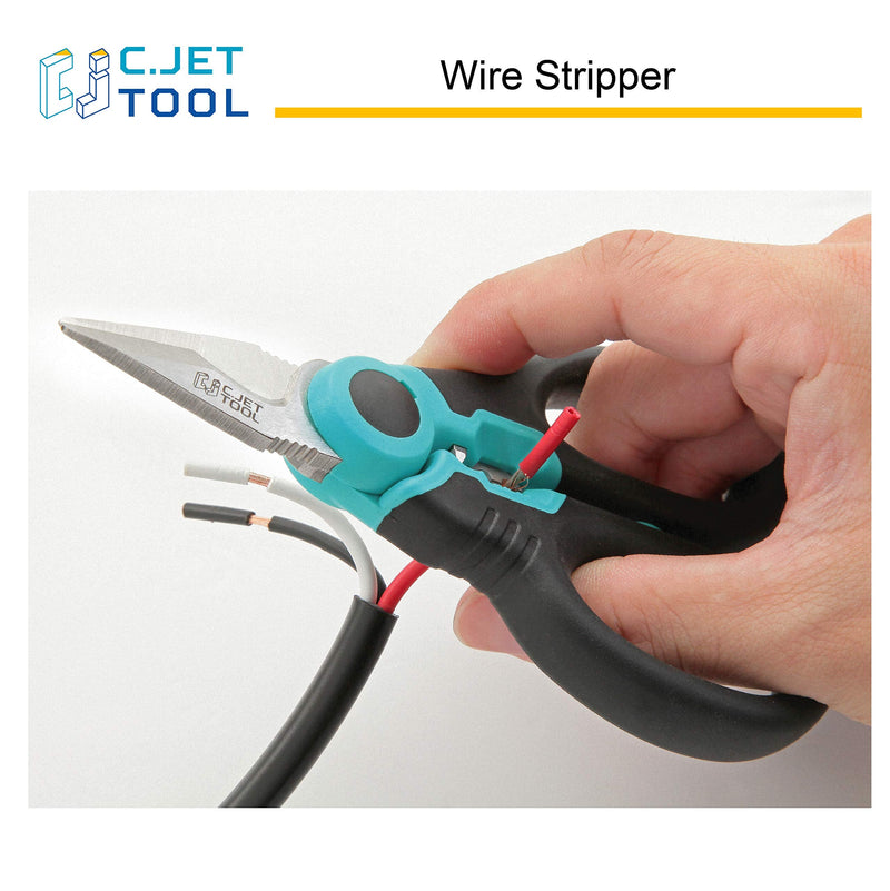 C.JET TOOL 6" Stainless Electrician Scissors Heavy Duty Professional for Aluminium Copper Soft Cable (Turquoise) Turquoise