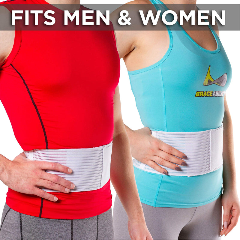 BraceAbility Hernia Belt for Men & Women | Stomach Truss Binder with Compression Support Pad for Abdominal, Umbilical, Navel & Belly Button Hernias - S/M (New & Improved) Fits 28"-40" Small/Medium (Pack of 1)