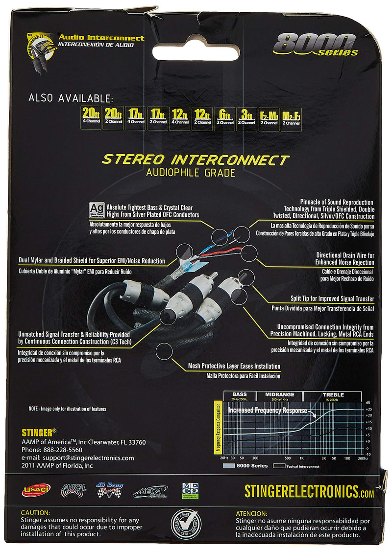 Stinger SI8217 17-Foot 2-Channel 8000 Series Audiophile Grade RCA Interconnect Cable