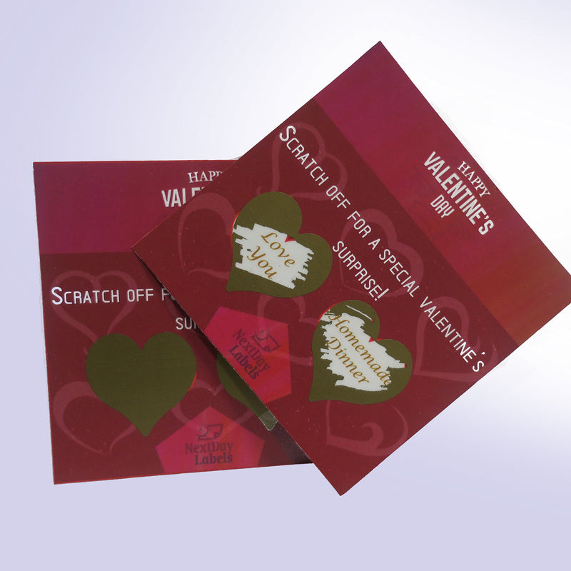 Scratch Off Labels Stickers, Designed to Create Your own Scratch-Off Cards, Raffles, Promotions, Wedding, Fun, Games etc. (1-1/4 Heart - Gold, 100) 1-1/4 Heart - Gold