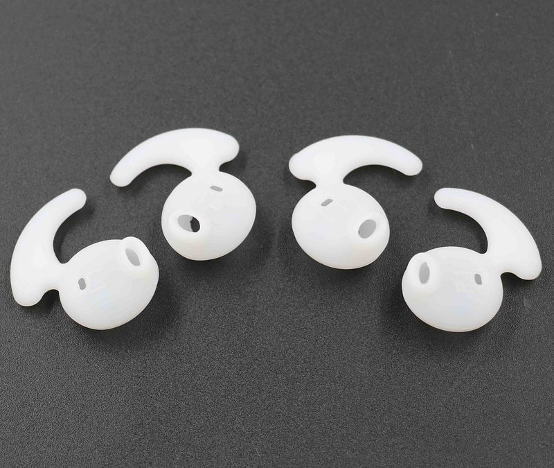 ALXCD Ear Tips for Galaxy S7, Sport Ear Buds, 2 Pair White Anti-Slip Sport Silicone Replacement Ear Tip for Samsung Galaxy S7 S7edge S6edge, Level U Bluetooth Earphone [Sport] (White 2 Pair) White-Sport-2 Pair