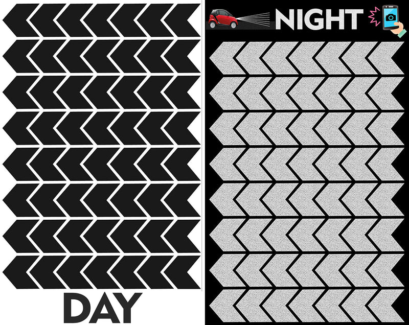 56pcs High Visibility Warning Reflective Stripes Arrows Stickers Bike Decals Black Reflector Highly Night Safety Sign Visibility Universal Self - Adhesive D 50
