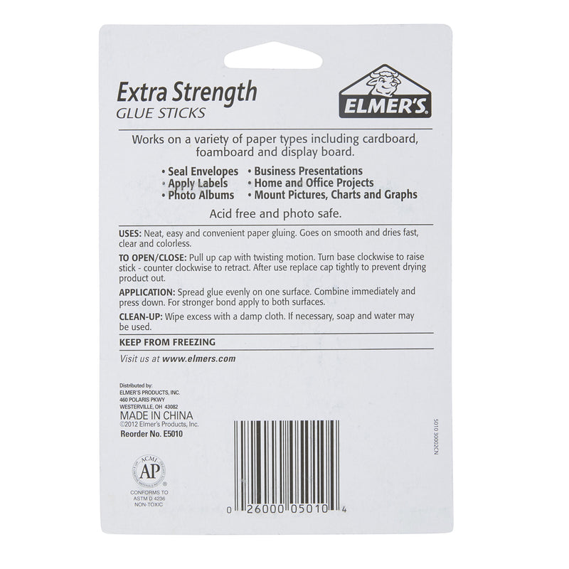 Elmer's-E5010 Extra Strength Glue Sticks, 0.28 Ounces, 4 Count Standard Stick