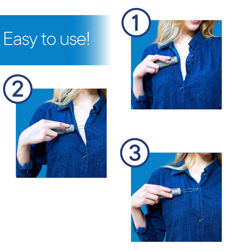 RMS Button Hook with Zipper Pull - Button Assist Device with Comfort & Wide Grip, Shirt & Coat Buttoning Aid Ideal for Limited Dexterity Caused by Arthritis (Grey)