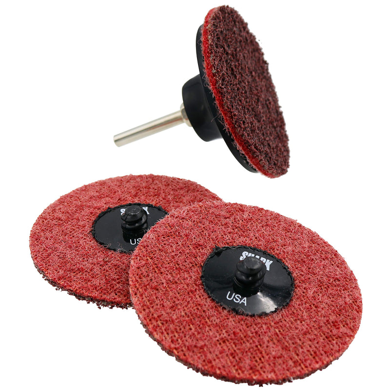 Shark Industries PN-13020 25-Pack Burgundy/Medium Quick Change Surface Conditioning Discs, 3” Diameter – Medium Grit for Sanding, Finishing, Rust Removal & More on All Metals (25 Discs)