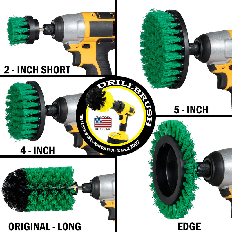 Drill Brush Power Scrubber by Useful Products - Drillbrush oven cleaner brush set - Kitchen Cleaning Brush Drill Brush Set - Kitchen Accessories - Drill Brush Attachment Countertop Scrubber Brush Set Green