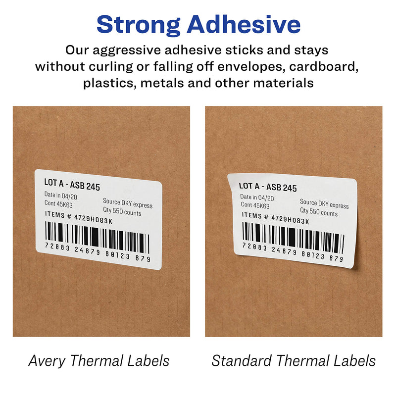 AVERY Multi-Purpose Labels for Label Printers, 1.125 x 3.5 Inches, White, Two Rolls of 130 (04150), 1 1/8" x 3 1/2" 1-1/8" x 3-1/2 260 Labels