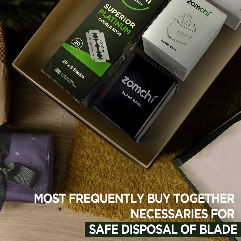 Zomchi Razor Blade Bank for Safety Razor Blade Storagement, Used Double Edge Safety Razor Blade Disposal Case