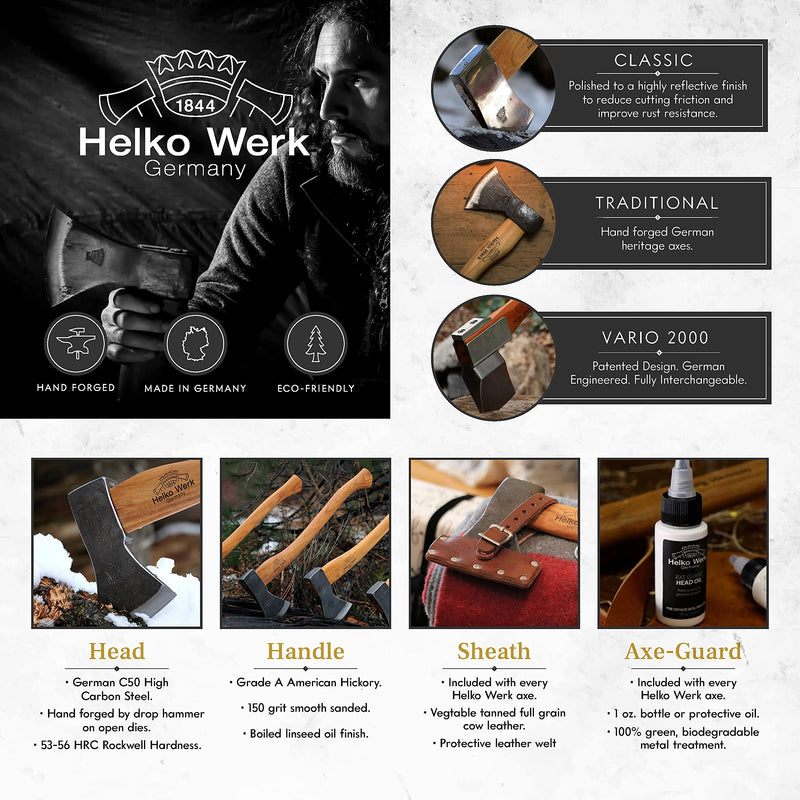1844 Helko Werk Sharpening Stone Leather Pouch - Leather Accessory for Axe Sharpening Stones