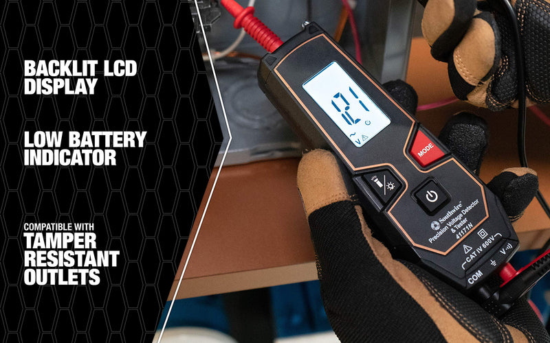 Southwire - 65112140 41171N Precision Voltage Detector & Tester CMPCT w/ GFCI Tester