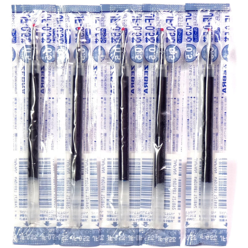 Zebra 0.5mm Blue Black Ink Refill (JF-0.5), for Zebra Sarasa Clip 0.5 Gel Ballpoint Pen(JJ15-FB), × 5 Pack/total 5 pcs (Japan Import) [Komainu-Dou Original Package]