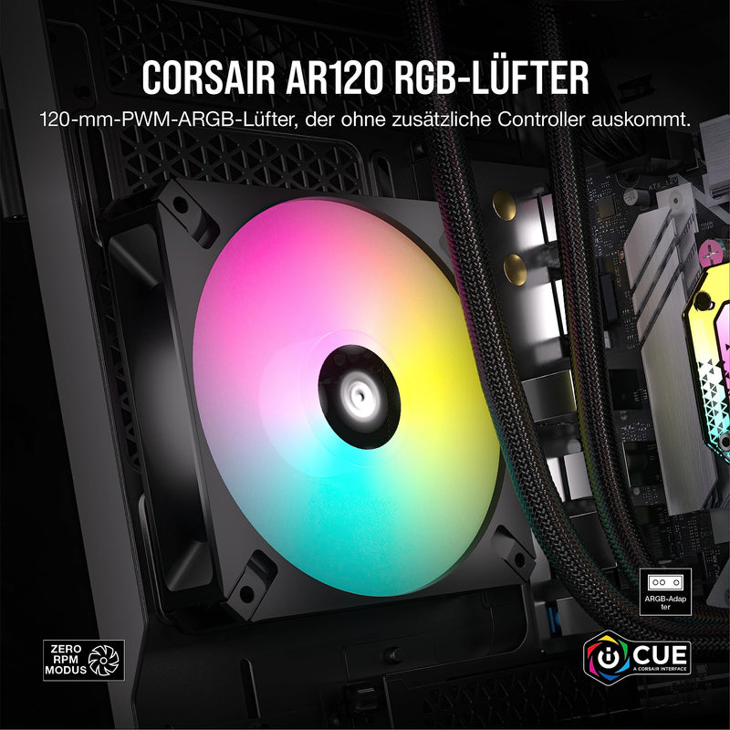 Corsair iCUE AR120 RGB Digital 120mm ARGB Compatible Fan Triple Pack - Black Triple (120mm)